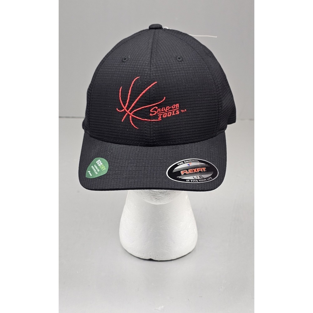 Snap On Tools Fitted Hat‎ Mens L/XL. Black & Red Eco Dry Basketball Logo NWT
